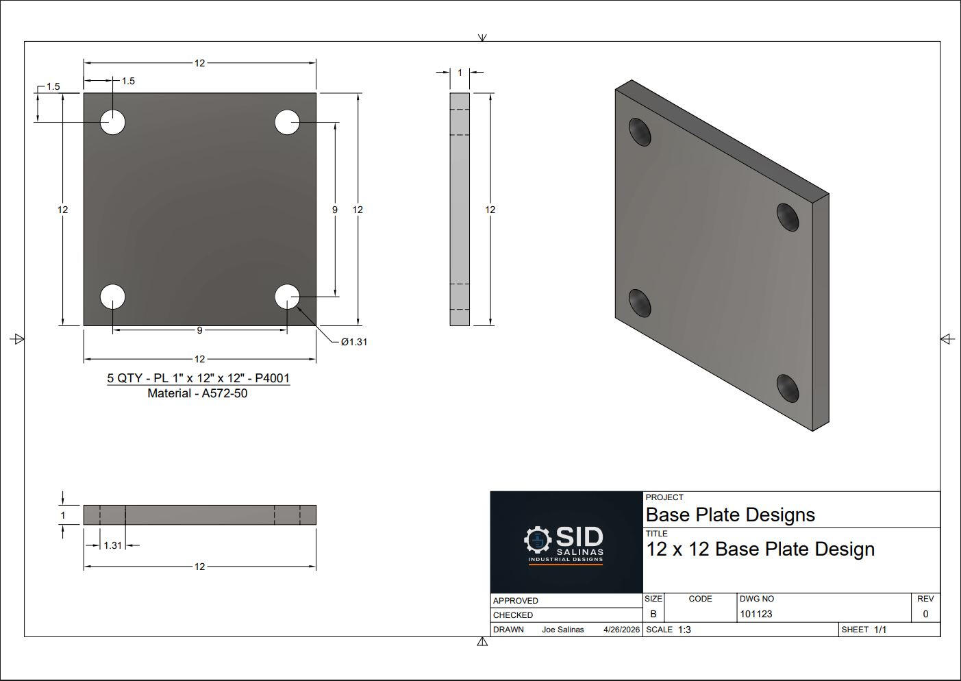 Base Plates 2D/3D Drafting Parts for Industrial Manufacturing Base Plates 2D/3D Drafting Parts for Industrial Manufacturing
